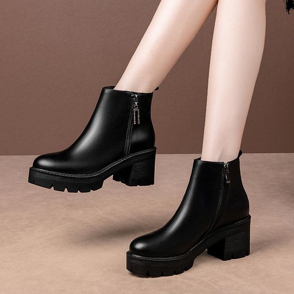 boots thick high heels platform genuine leather women ankle zipper shoes woman 2021 winter est working basic, Black
boots thick high heels platform genuine leather women ankle zipper shoes woman 2021 winter est working basic, Black