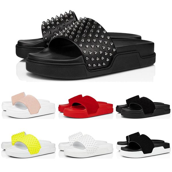 red bottom flip flops leather slipper slides sandals men women triple black white yellow pink spikes summer mens outdoor sandals 38-46
red bottom flip flops leather slipper slides sandals men women triple black white yellow pink spikes summer mens outdoor sandals 38-46