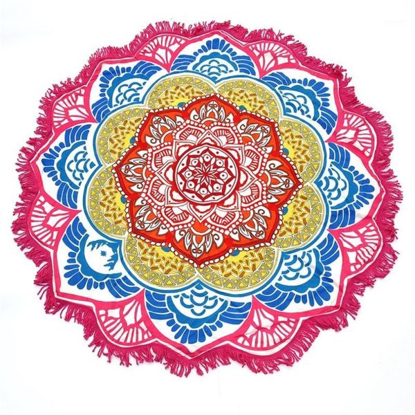 147*147cm round yoga mat towel tapestry tassel decor with flowers pattern circular tablecloth beach picnic mat1
147*147cm round yoga mat towel tapestry tassel decor with flowers pattern circular tablecloth beach picnic mat1