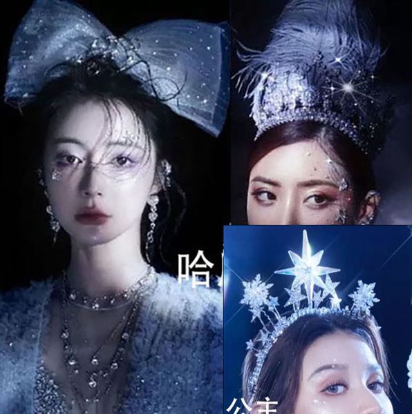bridal headdress inlaid with diamond white bow hairpin crystal crown wedding earrings gauze flower pgraphy hair accessories, Silver
bridal headdress inlaid with diamond white bow hairpin crystal crown wedding earrings gauze flower pgraphy hair accessories, Silver
