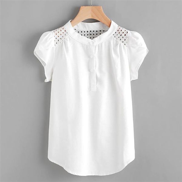 women white blouse o neck hollow out shirt short butterfly sleeve casual blouse womens and blusas mujer de moda
women white blouse o neck hollow out shirt short butterfly sleeve casual blouse womens and blusas mujer de moda