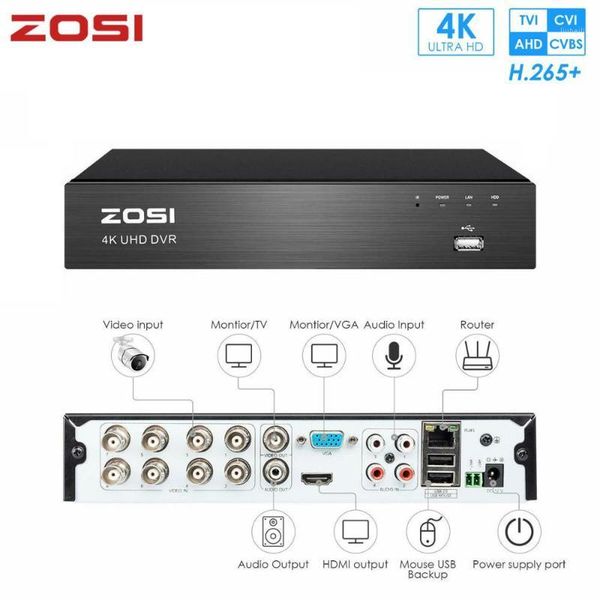 zosi 4k ultra 8ch cvbs ahd tvi cvi hd h.265+ security dvr system for 8mp 100ft night vision security camera1, Black;white
zosi 4k ultra 8ch cvbs ahd tvi cvi hd h.265+ security dvr system for 8mp 100ft night vision security camera1, Black;white