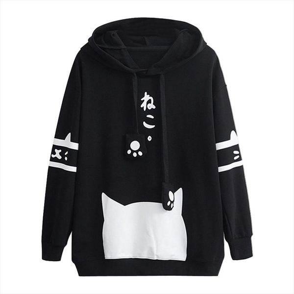 womens casual long sleeve hoodies kitty cat print pocket thin hoodie sweatshirts blouse shirt harajuku coat, Black
womens casual long sleeve hoodies kitty cat print pocket thin hoodie sweatshirts blouse shirt harajuku coat, Black