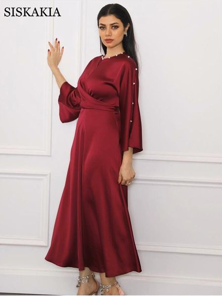 siskakia satin dress for women 2021 new dubai turkey arabic oman abaya dress modest muslim self-belted robe maroon grey pink, Black;gray 
siskakia satin dress for women 2021 new dubai turkey arabic oman abaya dress modest muslim self-belted robe maroon grey pink, Black;gray