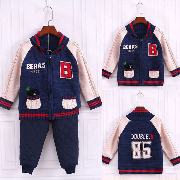 and cartoon miki girls' sweater boys' black bear head long sve knitted coat double layer thickened t-shirt, Blue
and cartoon miki girls' sweater boys' black bear head long sve knitted coat double layer thickened t-shirt, Blue