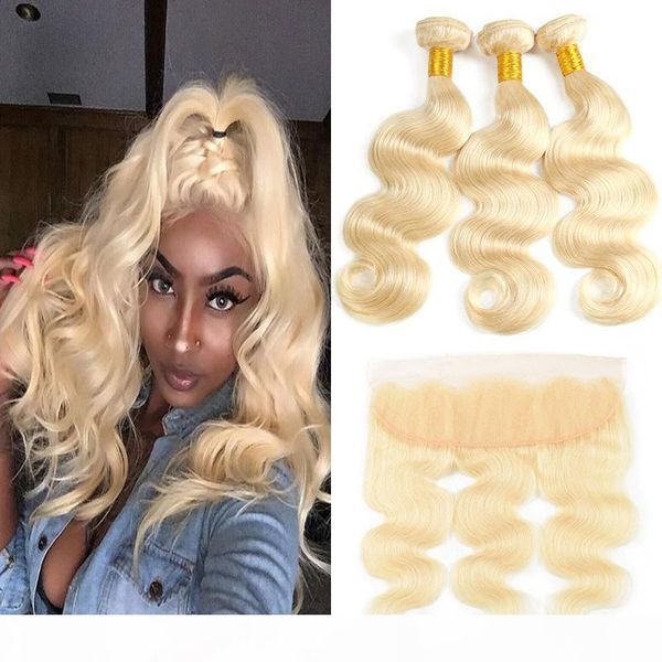 3 bundles with one frontal 613 blonde hair brazilian body wave remy hair weft human hair weave bundles with 13x4 lace frontal extensions, Black;brown
3 bundles with one frontal 613 blonde hair brazilian body wave remy hair weft human hair weave bundles with 13x4 lace frontal extensions, Black;brown