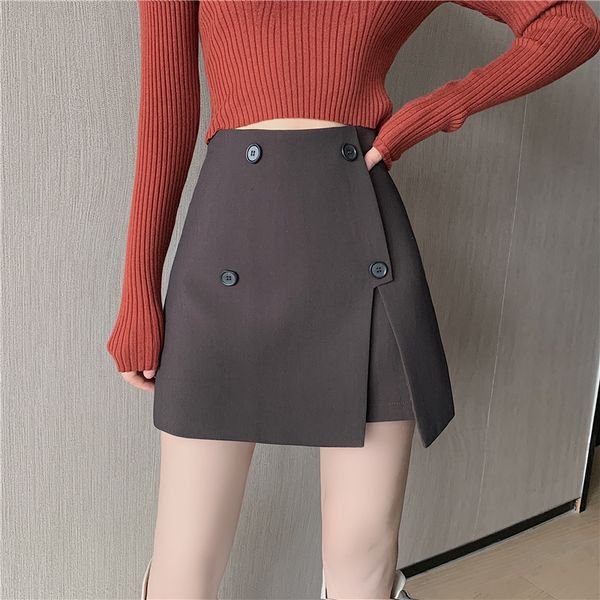 2020 autumn new double breasted split irregular a-line short high waist show thin skirt women's dress
2020 autumn new double breasted split irregular a-line short high waist show thin skirt women's dress