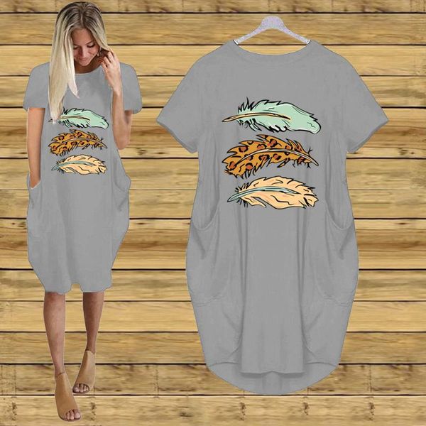 casual dresses summer 2021 women's three piece feather print loose short sleeve dress, Black;gray
casual dresses summer 2021 women's three piece feather print loose short sleeve dress, Black;gray