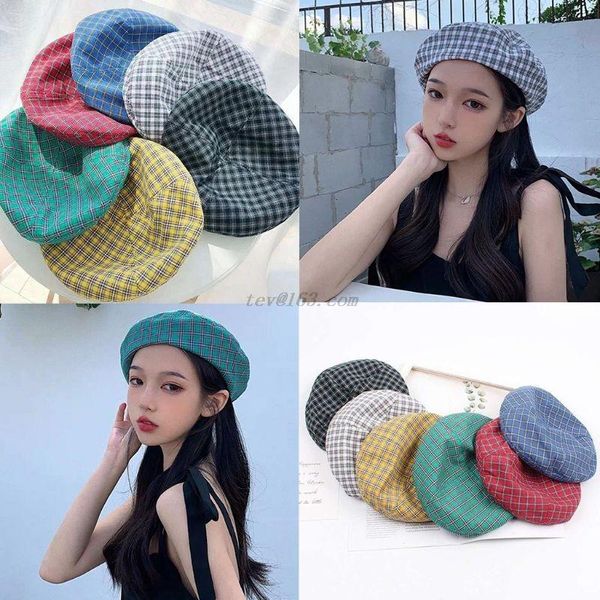 british style women girls summer retro beret cap vintage plaid gird printed cotton adjustable casual french painter beanie hat, Blue;gray
british style women girls summer retro beret cap vintage plaid gird printed cotton adjustable casual french painter beanie hat, Blue;gray