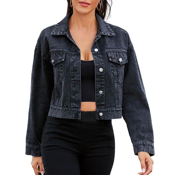 autumn women's jacket black denim coat short long sleeve coat female turn-down collar jacket women clothing denim coats, Black;brown
autumn women's jacket black denim coat short long sleeve coat female turn-down collar jacket women clothing denim coats, Black;brown