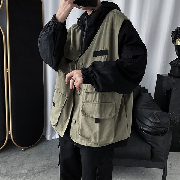 autumn and winter hooded fake two piece work jacket brand simple style loose casual student coat men's fashion, Black;brown
autumn and winter hooded fake two piece work jacket brand simple style loose casual student coat men's fashion, Black;brown