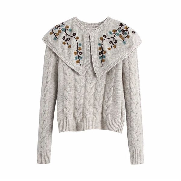 2021 new floral embroidered knitted women grey long sleeve cable knit cropped sweater woman winter pullovers cv2q, White;black
2021 new floral embroidered knitted women grey long sleeve cable knit cropped sweater woman winter pullovers cv2q, White;black