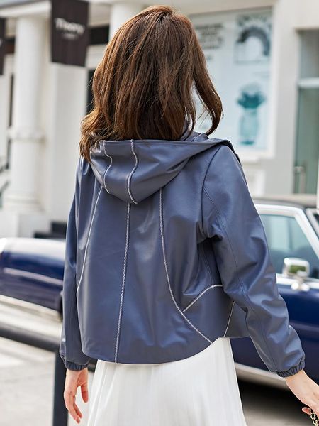 200% real leather women sheepskin jacket blue spring autumn hooded short coat chaqueta cuero mujer hq22-cjx2906a pph495, Black
200% real leather women sheepskin jacket blue spring autumn hooded short coat chaqueta cuero mujer hq22-cjx2906a pph495, Black