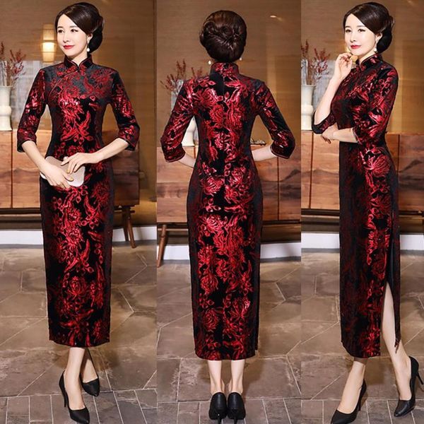 ethnic clothing ethnic clothing elegant chinese qipao cheongsam floral print 3/4 sleeve side long split midi women banquet evening dresses, Red
ethnic clothing ethnic clothing elegant chinese qipao cheongsam floral print 3/4 sleeve side long split midi women banquet evening dresses, Red