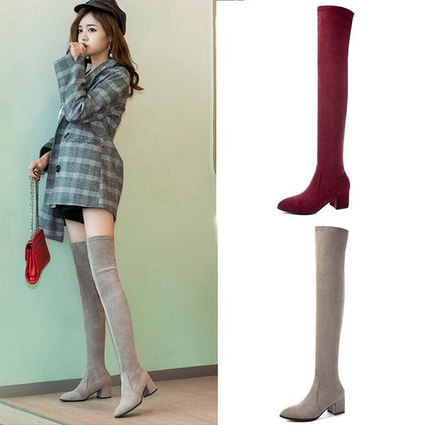 heidsy thigh high boots platform winter boots women shoes stretch over the knee high heels suede red grey long, Black
heidsy thigh high boots platform winter boots women shoes stretch over the knee high heels suede red grey long, Black