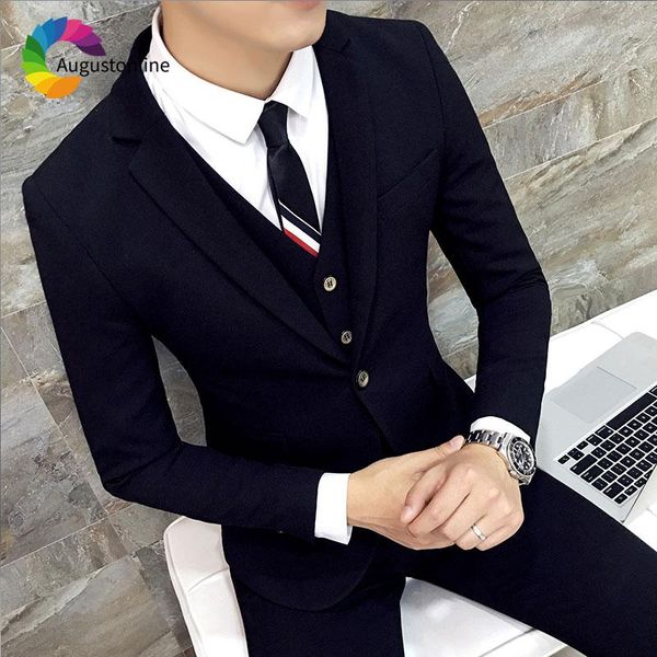 men's suits & blazers smart casual black men slim fit wedding groom tuxedos custom made man blazer 3piece jacket pants vest terno mascu, White;black
men's suits & blazers smart casual black men slim fit wedding groom tuxedos custom made man blazer 3piece jacket pants vest terno mascu, White;black