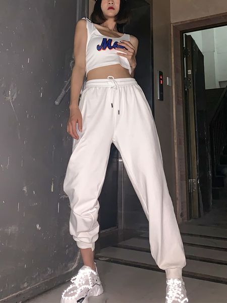 white sports women loose sweatpants fine autumn hare student long kpop pants hap1, Black;white
white sports women loose sweatpants fine autumn hare student long kpop pants hap1, Black;white