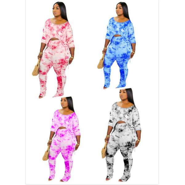 women clothes two piece set fashion tie dye printing hip lifting slim pleated irregular micro bell pants outfits ladies casual suits, White
women clothes two piece set fashion tie dye printing hip lifting slim pleated irregular micro bell pants outfits ladies casual suits, White