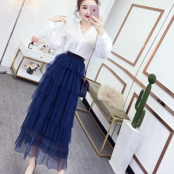 2021 new spring summer women skirt vintage casual fashion layer ruffles pleated tulle slim fit mesh hight waist long skirt, Black
2021 new spring summer women skirt vintage casual fashion layer ruffles pleated tulle slim fit mesh hight waist long skirt, Black