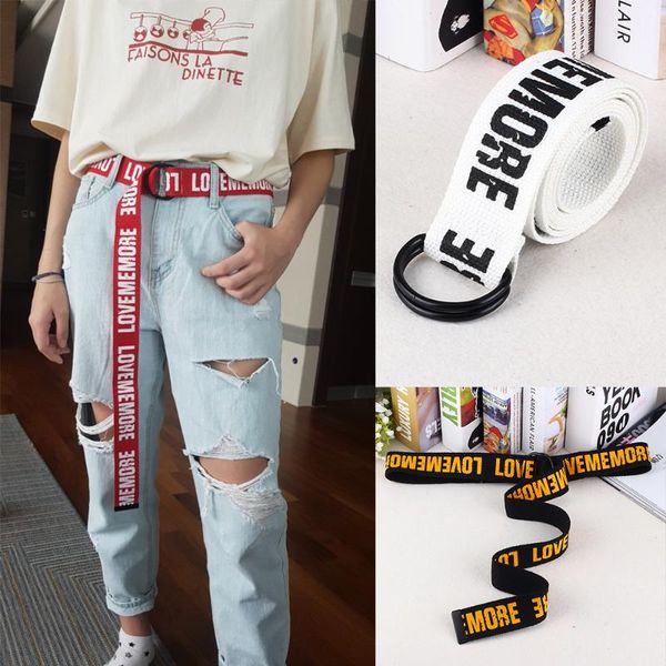women harajuku belt red letter printed fashion double d ring canvas strap female long belts for jeans love me more, Black;brown
women harajuku belt red letter printed fashion double d ring canvas strap female long belts for jeans love me more, Black;brown