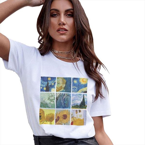 summer women t shirt casual van gogh painting print harajuku short sleeve tshirt round neck white tees shirt female clothes
summer women t shirt casual van gogh painting print harajuku short sleeve tshirt round neck white tees shirt female clothes
