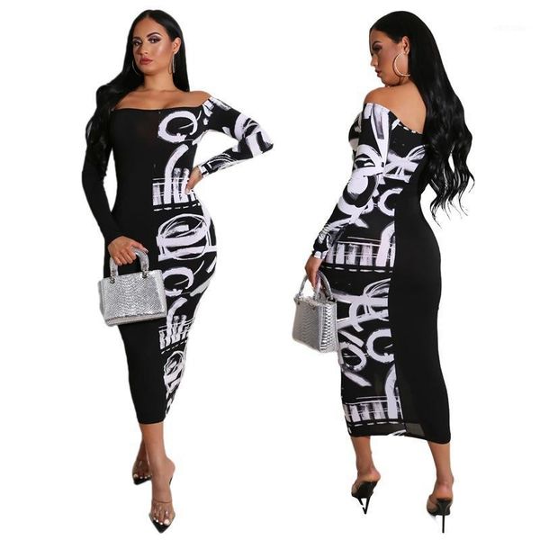 women abstract letter printed casual maxi dress off shoulder bodycon long party dress classy church1, Black;gray
women abstract letter printed casual maxi dress off shoulder bodycon long party dress classy church1, Black;gray