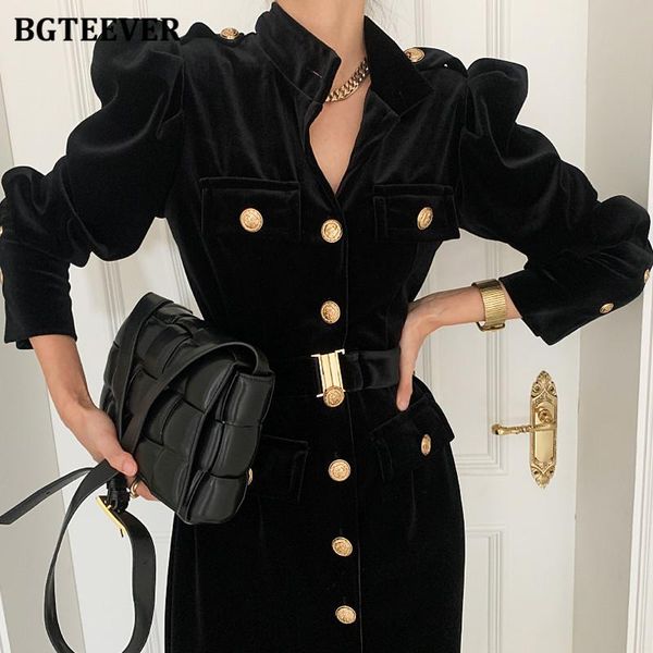 bgteever chic elegant stand collar women dress spring single-breasted belted female velvet midi dress vestidos femme 2021, Black;gray
bgteever chic elegant stand collar women dress spring single-breasted belted female velvet midi dress vestidos femme 2021, Black;gray