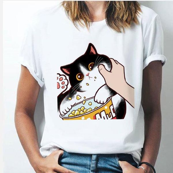 kiss cat женская футболка harajuku ulzzang забавный милый кот напечатан с коротким рукавом повседневная мультфильм уличная одежда корейский, White 
kiss cat женская футболка harajuku ulzzang забавный милый кот напечатан с коротким рукавом повседневная мультфильм уличная одежда корейский, White