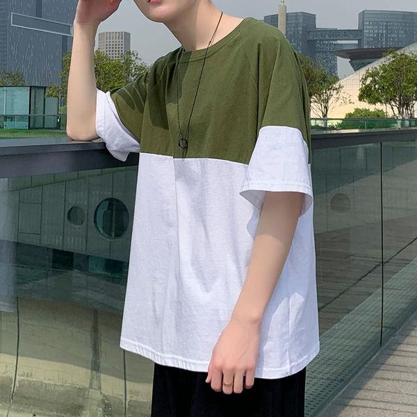 summer t shirt men's fashion contrast color o-neck casual t-shirt men streetwear wild loose short-sleeved tshirt mens, White;black
summer t shirt men's fashion contrast color o-neck casual t-shirt men streetwear wild loose short-sleeved tshirt mens, White;black
