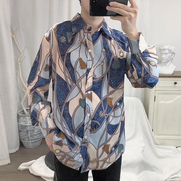 roman floral men's printing lazy wind loose couple long sleeve shirt design fashion coat, White;black
roman floral men's printing lazy wind loose couple long sleeve shirt design fashion coat, White;black