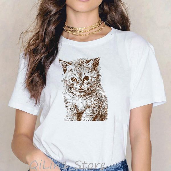 new arrival 2020 cute sketch cat animal print t shirt women funny vogue tshirt femme harajuku kawaii clothes female t-shirt, White
new arrival 2020 cute sketch cat animal print t shirt women funny vogue tshirt femme harajuku kawaii clothes female t-shirt, White