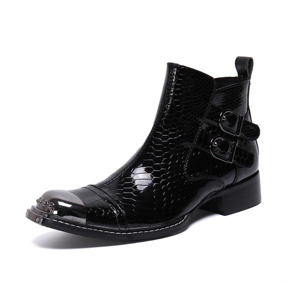 men's youth high cow leather shoes men's korean middle martin boots ankle boots schuhe pointed toe genuine leather zip, Black
men's youth high cow leather shoes men's korean middle martin boots ankle boots schuhe pointed toe genuine leather zip, Black