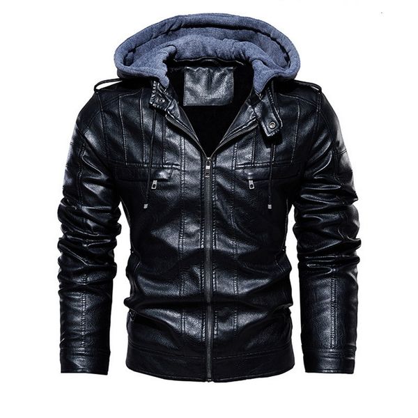 laamei men's leather autumn winter hooded fur lined man thick bomber with hood plus size vintage coat jacket, Black
laamei men's leather autumn winter hooded fur lined man thick bomber with hood plus size vintage coat jacket, Black