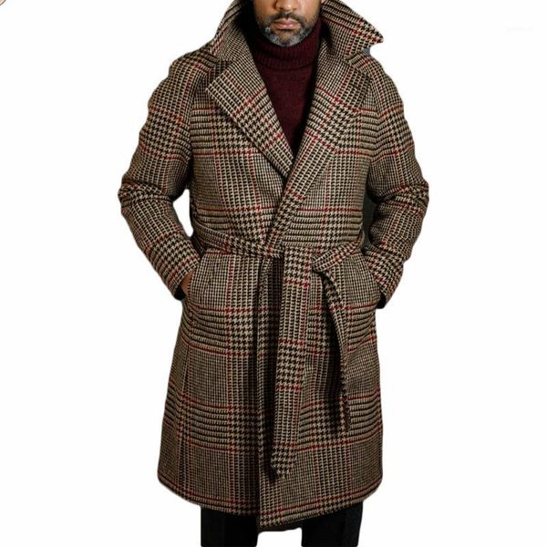 men's overcoat streetwear plaid belt long-length woolen warm casual trench coat winter male jacket1, Black
men's overcoat streetwear plaid belt long-length woolen warm casual trench coat winter male jacket1, Black