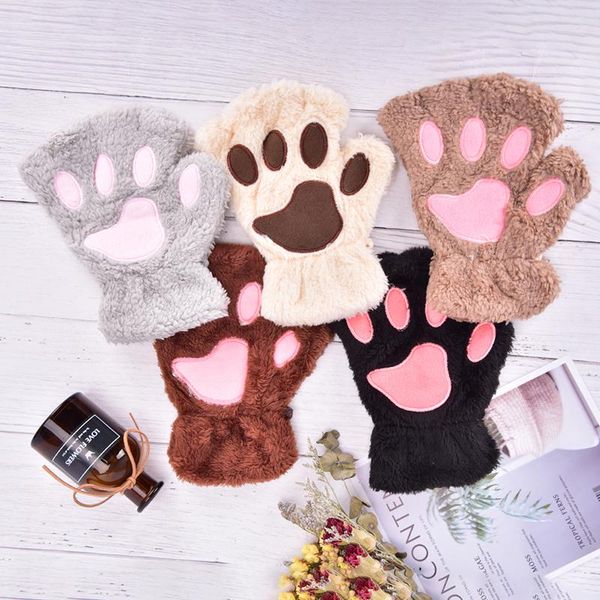 winter women cute cat claw plush mittens short fingerless gloves half finger gloves, Blue;gray
winter women cute cat claw plush mittens short fingerless gloves half finger gloves, Blue;gray