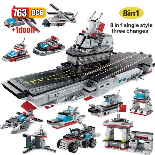 763pcs 8in1 military aerial carrier fighterbuilding blocks helicopters naval vessels warship ship 3d model bricks toys for boys jlldeq
763pcs 8in1 military aerial carrier fighterbuilding blocks helicopters naval vessels warship ship 3d model bricks toys for boys jlldeq