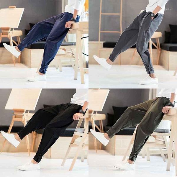 men's pants fashion trend solid color trousers for men's buckle binding loose lace up pocket harem pants1, Black
men's pants fashion trend solid color trousers for men's buckle binding loose lace up pocket harem pants1, Black