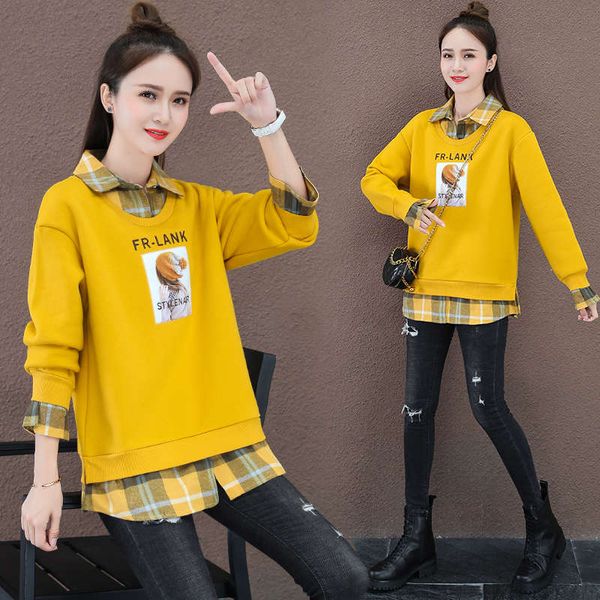 spring and autumn winter 2020 new sweater women plush korean version loose fake two foreign style coat thickened short, Black
spring and autumn winter 2020 new sweater women plush korean version loose fake two foreign style coat thickened short, Black