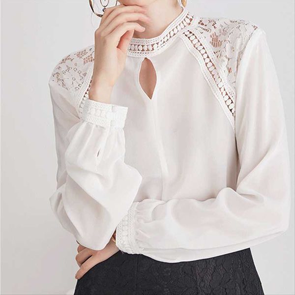 chiffon blouse women foreign fashion autumn korean style wild long-sleeved collar lace shirt, White
chiffon blouse women foreign fashion autumn korean style wild long-sleeved collar lace shirt, White