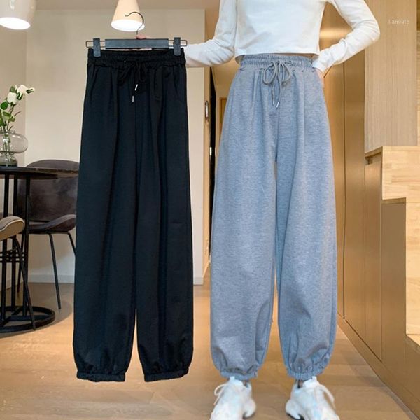 spring autumn korean style casual fashion wild loose solid color sports harem pants 20201, Black;white
spring autumn korean style casual fashion wild loose solid color sports harem pants 20201, Black;white