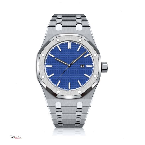men's automatic mechanical watch luxury 15500st.oo.1220st.01 silver stainless steel case blue date dial requin brand royal folding clas, Slivery;brown
men's automatic mechanical watch luxury 15500st.oo.1220st.01 silver stainless steel case blue date dial requin brand royal folding clas, Slivery;brown