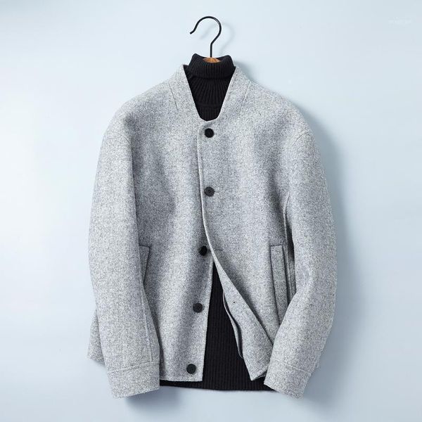fashion designer men casual jacket 80% wool double-sided woolen material mens baseball jacket solid outerwear gray coat 17031, Black;brown
fashion designer men casual jacket 80% wool double-sided woolen material mens baseball jacket solid outerwear gray coat 17031, Black;brown