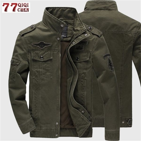 military jacket men jeans casual cotton coat plus size 6xl army bomber tactical flight jacket autumn winter cargo jackets 201116, Black;brown
military jacket men jeans casual cotton coat plus size 6xl army bomber tactical flight jacket autumn winter cargo jackets 201116, Black;brown