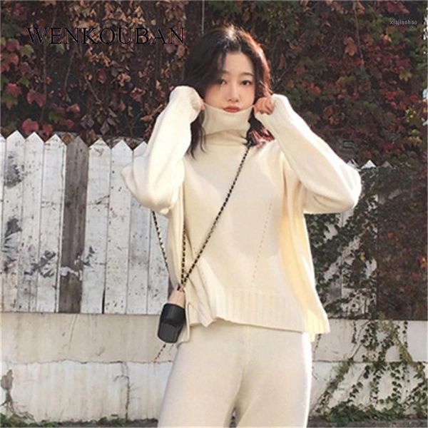 2 pieces set women winter autumn knitted tracksuit turtleneck sweater knit pants for women suit clothing conjuntos de mujer1, Gray
2 pieces set women winter autumn knitted tracksuit turtleneck sweater knit pants for women suit clothing conjuntos de mujer1, Gray