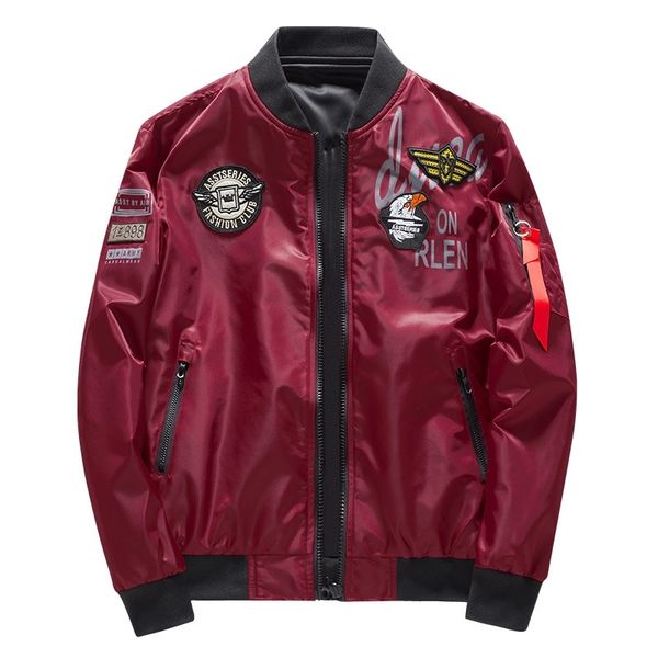 2021 new masculino exrcito crach bordado jaqueta de beisebol dupla face casaco da motocicleta 1xx9 2glj, Black;brown 
2021 new masculino exrcito crach bordado jaqueta de beisebol dupla face casaco da motocicleta 1xx9 2glj, Black;brown