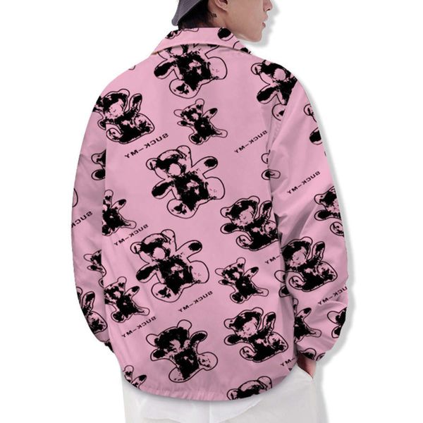 nos korean men's autumn new lapel loose jacket street hip hop couple bear manyin sweater coat, Black
nos korean men's autumn new lapel loose jacket street hip hop couple bear manyin sweater coat, Black