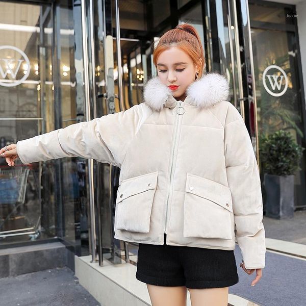 women's down & parkas winter women gold velvet coat jacket 2021 casual for big fur collar female slim warm coat1, Black
women's down & parkas winter women gold velvet coat jacket 2021 casual for big fur collar female slim warm coat1, Black