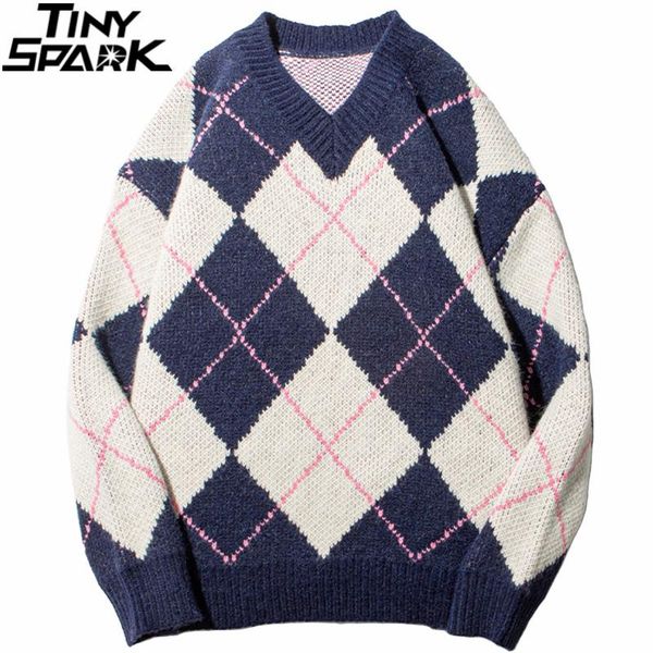 argyle knitted sweater hip hop 2020 mens streetwear retro vintage plaid sweater pullover harajuku cotton casual blue, White;black
argyle knitted sweater hip hop 2020 mens streetwear retro vintage plaid sweater pullover harajuku cotton casual blue, White;black