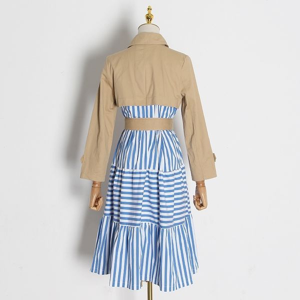 twotwinstyle casual patchwork striped trench coat female lapel collar long sleeve high waist lace up windbreaker women tide 201103, Tan;black
twotwinstyle casual patchwork striped trench coat female lapel collar long sleeve high waist lace up windbreaker women tide 201103, Tan;black