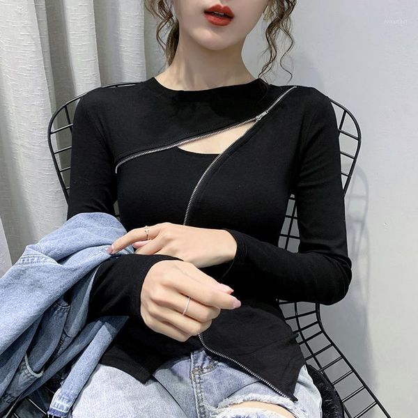 long sleeve basic t-shirt women 2020 spring autumn streetwear cut-out hollow out girls with zip1, White
long sleeve basic t-shirt women 2020 spring autumn streetwear cut-out hollow out girls with zip1, White